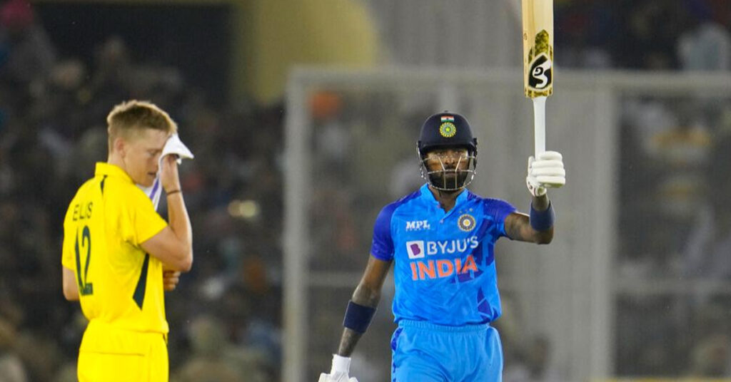 IND vs AUS: 34-run partnership with Hardik Pandya (28 off 24 balls, one four, three sixes).