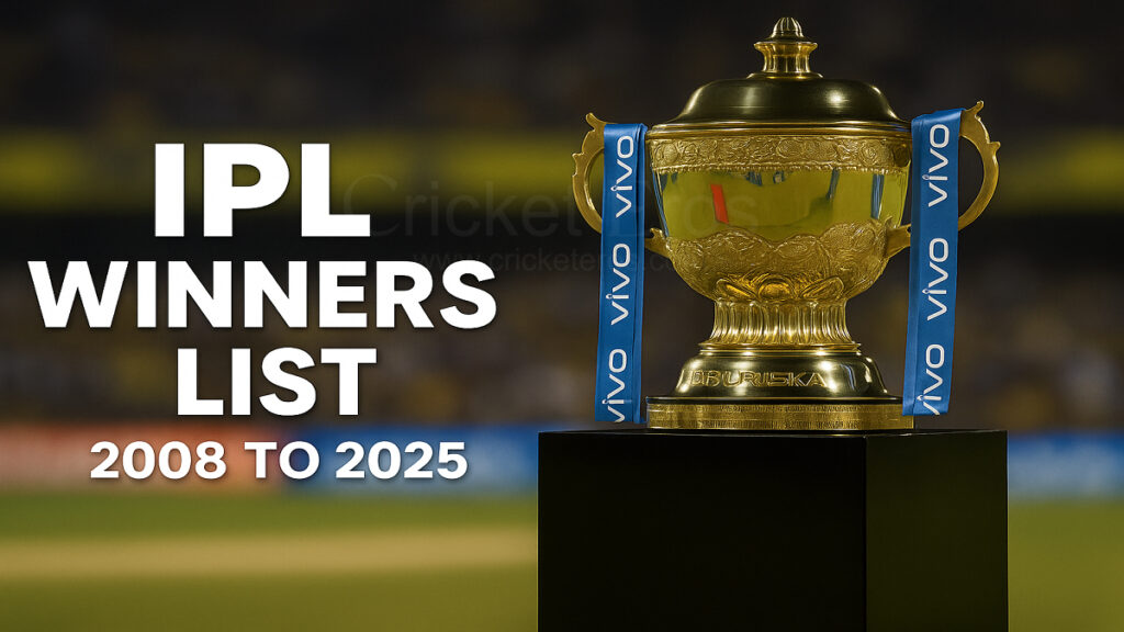 IPL Story: How Lalit Modi Created Cricket’s Billion Dollar League 2 IPL Winners List (2008-2025) Find out the champions, runner-up teams, and the venue of each IPL final match