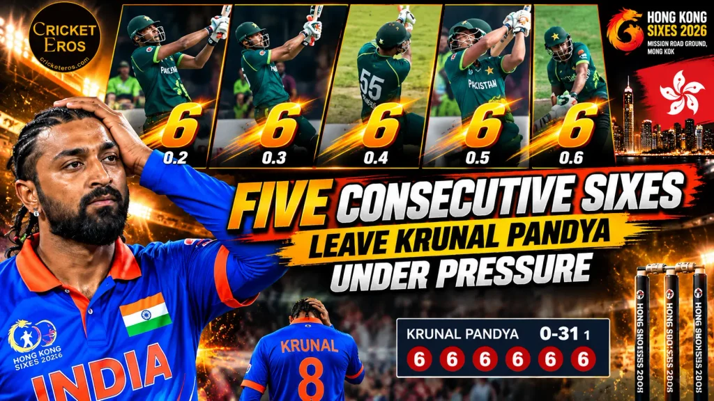 IND vs PAK Hong Kong Sixes 2026: Pakistan Crush India in Just 23 Balls, Win by 4 Wickets 2 Five Sixes Leave Krunal Under Pressure