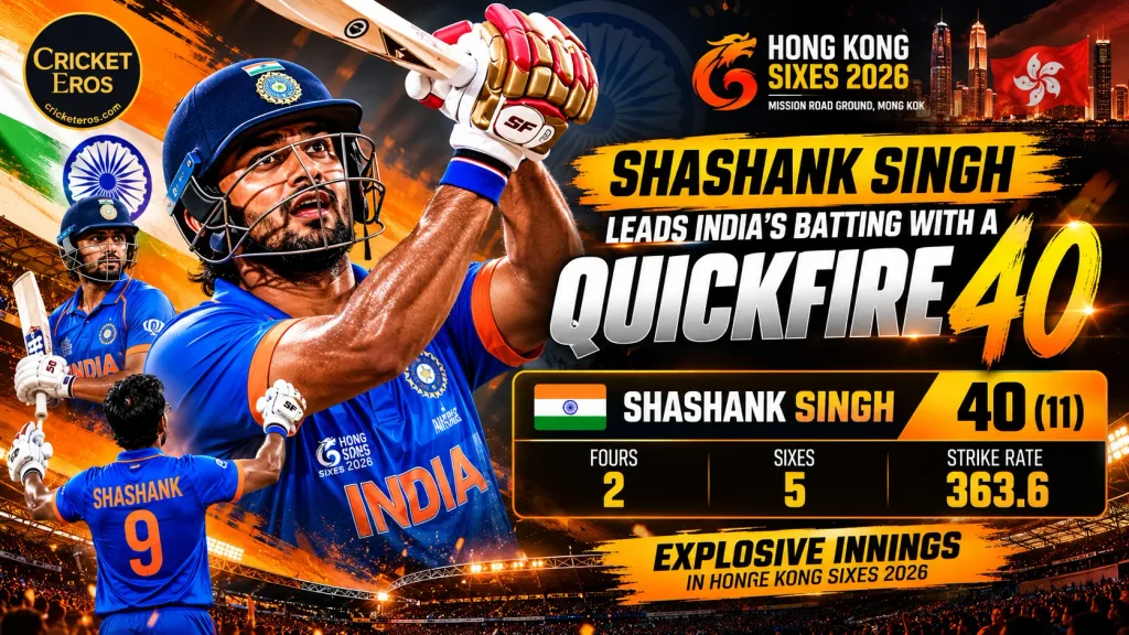 IND vs PAK Hong Kong Sixes 2026: Pakistan Crush India in Just 23 Balls, Win by 4 Wickets 1 Shashank Singhs Quickfire Hong Kong Sixes Moment